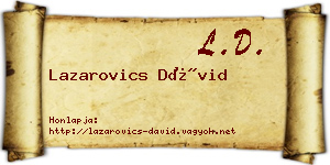 Lazarovics Dávid névjegykártya