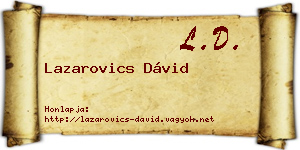Lazarovics Dávid névjegykártya