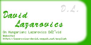 david lazarovics business card